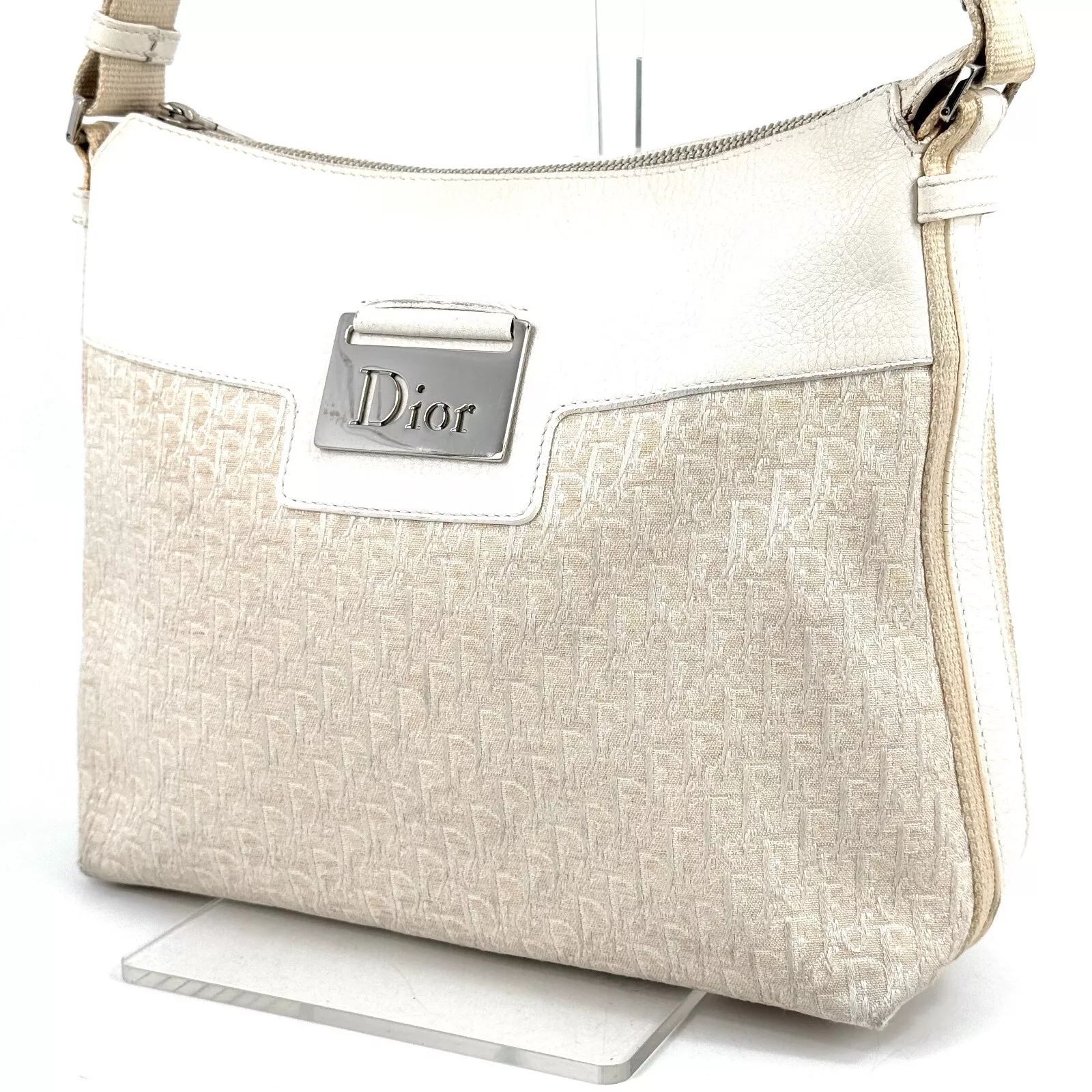 Sac bandoulière Christian Dior Messenger blanc trotteur