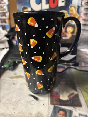 NEW Longaberger Pottery Candy Corn Travel Mug