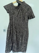Ladies Brand New Black And Gold Sequin Dress