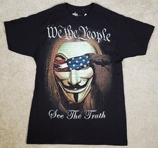 We The People See The Truth Guy Fawkes T-Shirt Medium for Men - New Made in USA