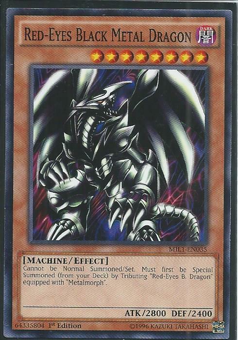 1st Edition Yugioh Red-Eyes Black Metal Dragon Rare Trading Card