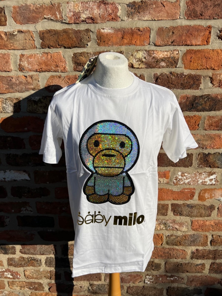 Vintage WHITE Baby Milo I LOVE Bathin Ape 2009 T-shirt Japan Box