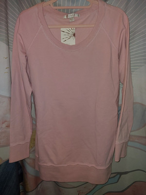 NWT Boston Proper Pink Pullover Heavy Long Sleeve Sweatshirt M
