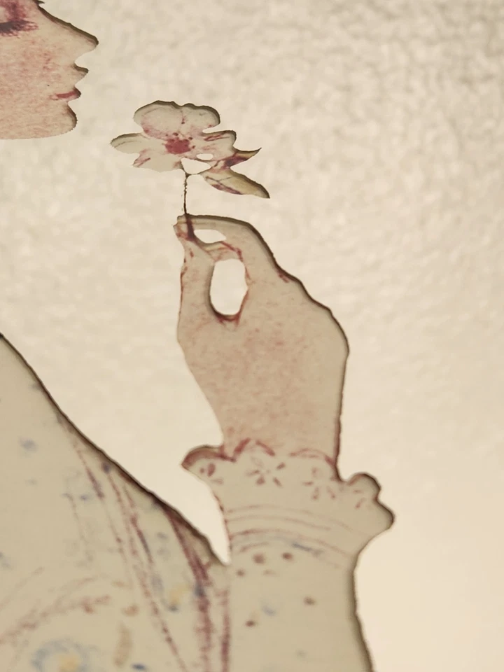 Vintage Josephine Currie 1970s Victorian Lady Mirror Wall Hanging MCM Art Deco - Image 3 of 4