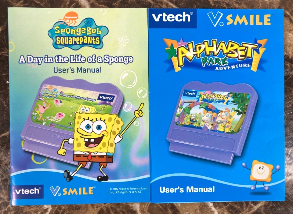 Lot of 3 V-Tech V-Smile Game Cartridges SpongeBob Cinderella Alphabet Park VTech - Image 4 of 4
