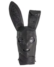 Bad Bunny Leather Lace Up Mask – BDSM Fetish Hood Costume