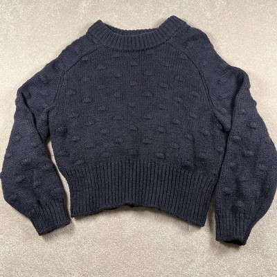 Universal Thread Sweater Black 3D Knobby Thick Heavy Cotton Blend Women's Large
