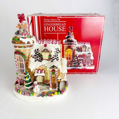 #ad Sams Club 2006 Holiday Collection Fiber Optic Christmas Gingerbread House $69.99