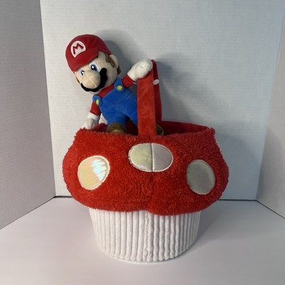Super Mario Mushroom Easter Basket/Halloween Bucket With Plush Mario Gamercore