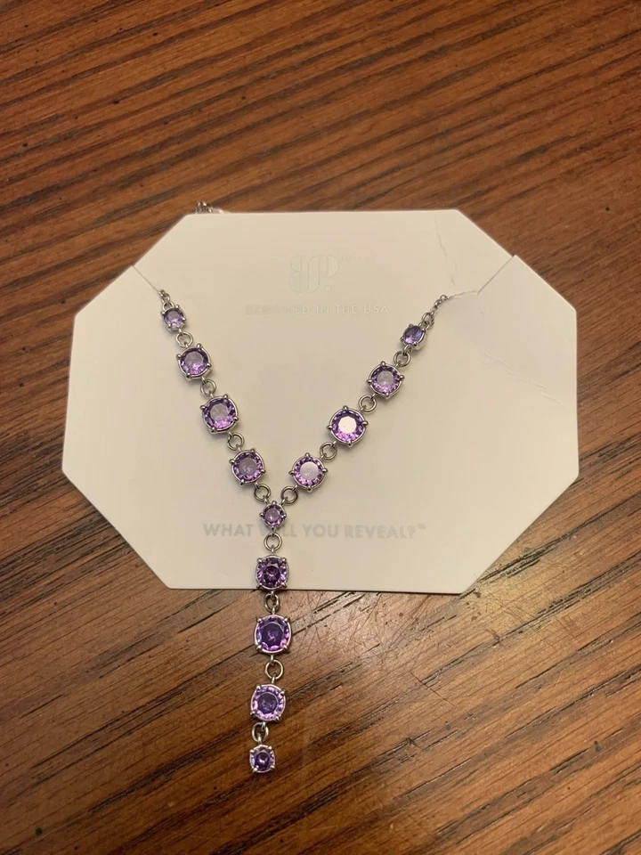 Collar Bomb Party NK34679 Showstopper encontrado topacio púrpura circonita cúbica .925 esterlina Foto 2 de 4