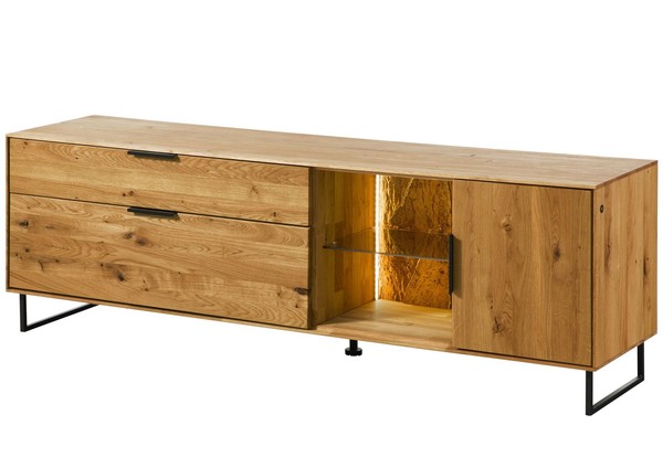 Lowboard Wildeiche Mit HolztüR 180X43X59 Natur GeöLt Lindau #25-image