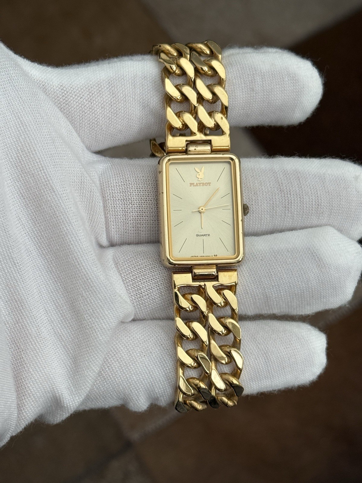 Rare Vintage Seiko x Playboy V306-5030 Men’s Cuban Link Bracelet Watch JDM 1980s