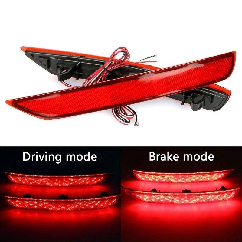 Luz de freno de parada trasera reflector parachoques trasero LED lente roja para 09+ Subaru Forester Foto 3 de 4