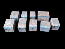 Lote de 9 bloques de estampillas postales antiguas impresas en tipografía
