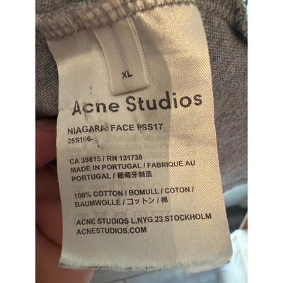 Acne Studios  Deadpan Face PSS17 Grey Cotton T-Shirt XL womens 23'' PTP NWOT