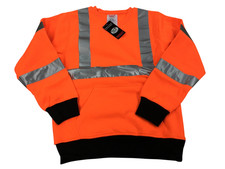 TINGLEY S78029 Job Sight Hi-Vis Orange Crew Neck Sweatshirt Class 3 Size Small
