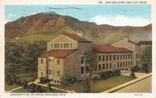 Postcard Boulder CO University of Colorado Arts Building Flat Irons