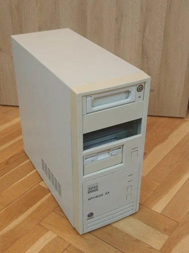 Retro PC case Optimus 5P90 AT + power supply + HDD removable case +FDD 1.44 1995