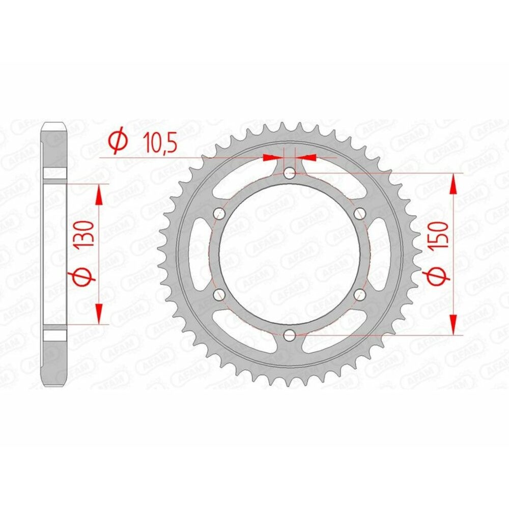 AFAM Standard Steel Sprocket 12801-Step 530 For Motorcycle Parts Accessories