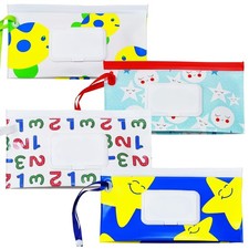 4-Pack Portable Refillable Baby Wipe Holders