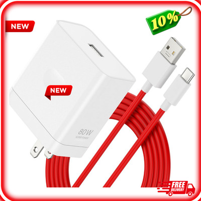 80W for Oneplus 12 12R 11 10 Pro Charger Supervooc Warp Charger Wall 65W For