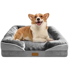 Orthopedic Dog Bed with Sides - Dog Sofa Beds for 28.0"L x 23.0"W x 6.5"Th Grey