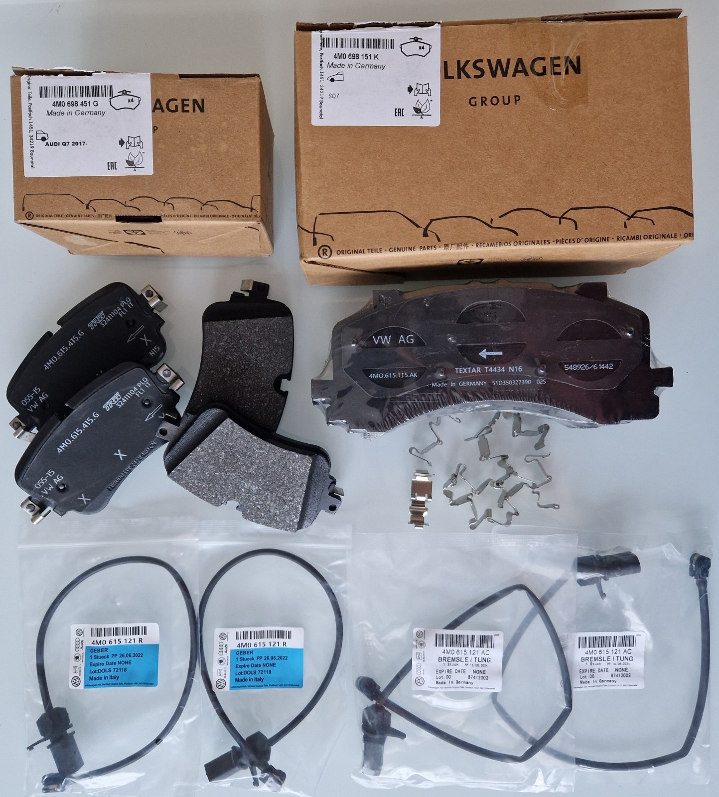 Genuine Audi Front & Rear Brake Pads | A6 A7 A8 Q7 Q8 | 4M0698151BB 4M0698451BP