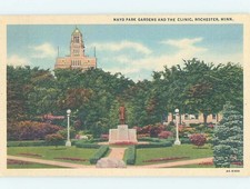 Linen STATUE IN GARDENS BY CLINIC Rochester MN c8863@