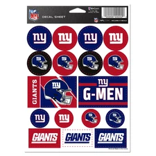 New York Giants NFL Vinyl Die-Cut Sticker Set / Decal Sheet *Free Shipping