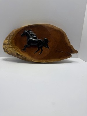 Natural Edge wood horse carving 18 X 9 X 1.5