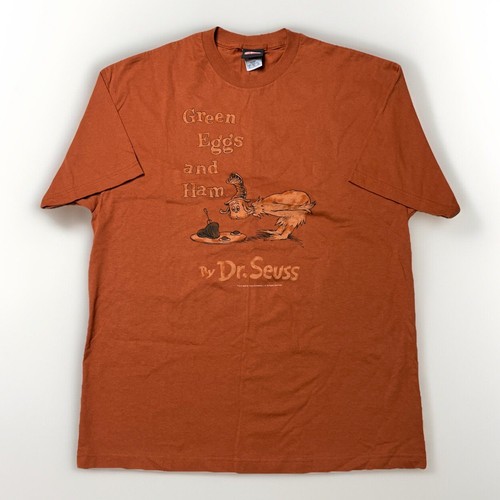 NEW VTG 2006 Dr. Seuss Green Eggs And Ham Burnt Orange Burgundy Shirt Men SZ XL - Picture 1 of 9