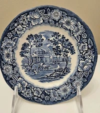 Staffordshire Liberty Blue Monticello 6" Ironstone Bread & Butter Plate  Set 2