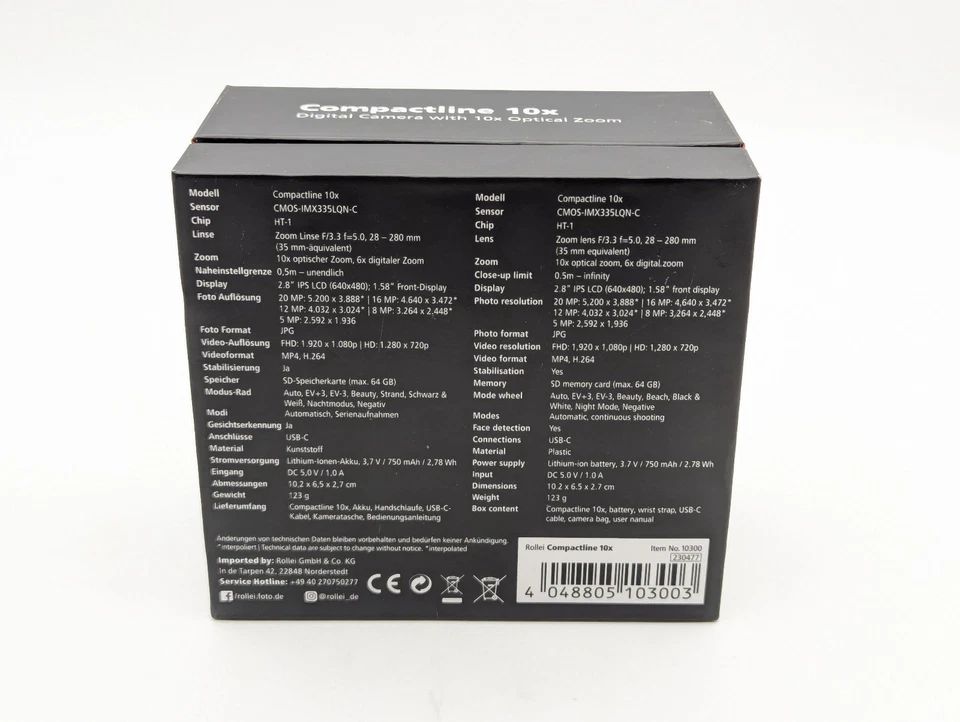 Rollei Compactline digitalkamera 20 MP 10x optischer Zoom Neuwertig getestet - Bild 3 von 4