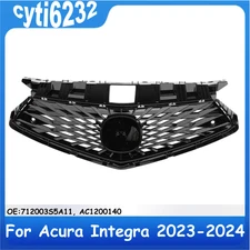 Front Bumper Upper Grille Grill Black Trim Centre Fits  2023-2024 Acura Integra