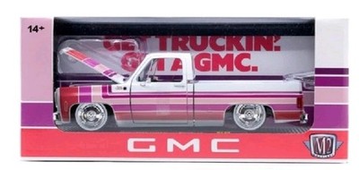 💥M2 Machines 1:24 1976 GMC Sierra Grande 15 Pink/White Two-tone