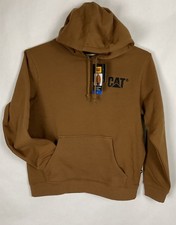 Caterpillar Men's CAT Hooded Sweatshirt Hoodie Sz Large 48x27 Brown New