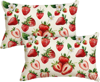 Artoid Mode Orangen Floral BläTter Sommer KissenbezüGe 2Er Set, 30X50 Cm Saisonn