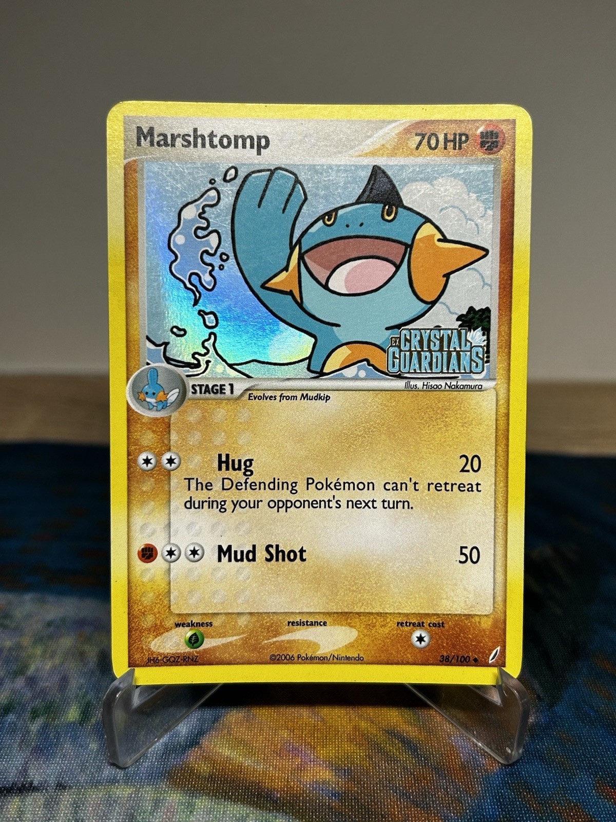 Marshtomp 38/100 EX Crystal Guardians Pokemon Card Reverse Holo Stamped