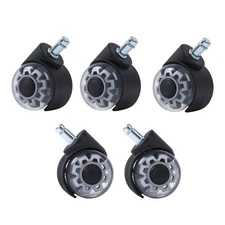 5 Pack 2 Inch Office Chair Wheels Replacement Rubber Chair Casters 360° Swivel