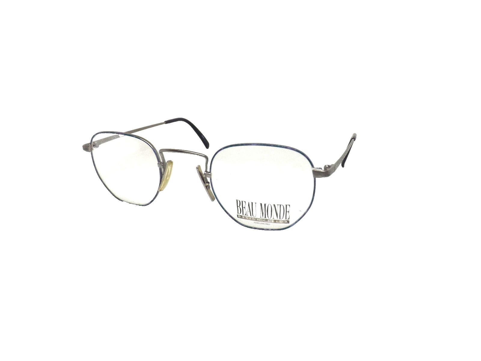 BEAU MONDE Metal Round Eyeglass Frames For View Gray 1990 Italy Unisex image 2