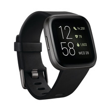 Fitbit Versa 2 schwarz Smartwatch Fitness Tracker 1,4" Touchscreen - REFURBISHED