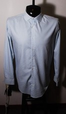 NORDSTROM Blue White Long Sleeve "Trim Fit" Dress Shirt Men's Size 16/34-35