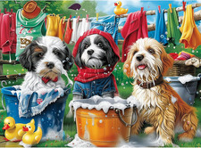 300 Piece Puzzles for Adults,Cute Dogs Jigsaw Puzzle for Adults Kids Seniors,Rec