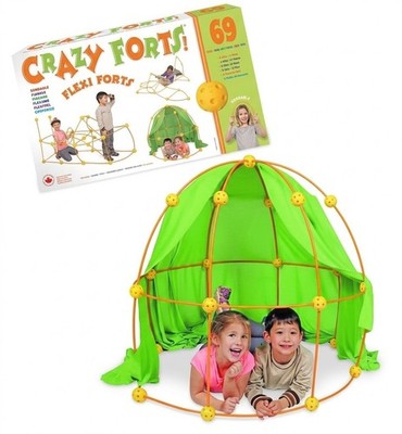Flexibler Fort Bausatz 69-teilig für Kinder - Erstellen Sie Zelte, Dellen & Spielhäuser