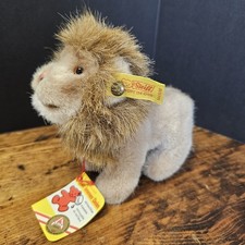 VINTAGE STEIFF LEO THE LION 1460/13 WITH ORIGINAL TAGS BUTTON EAR PLUSH TOY