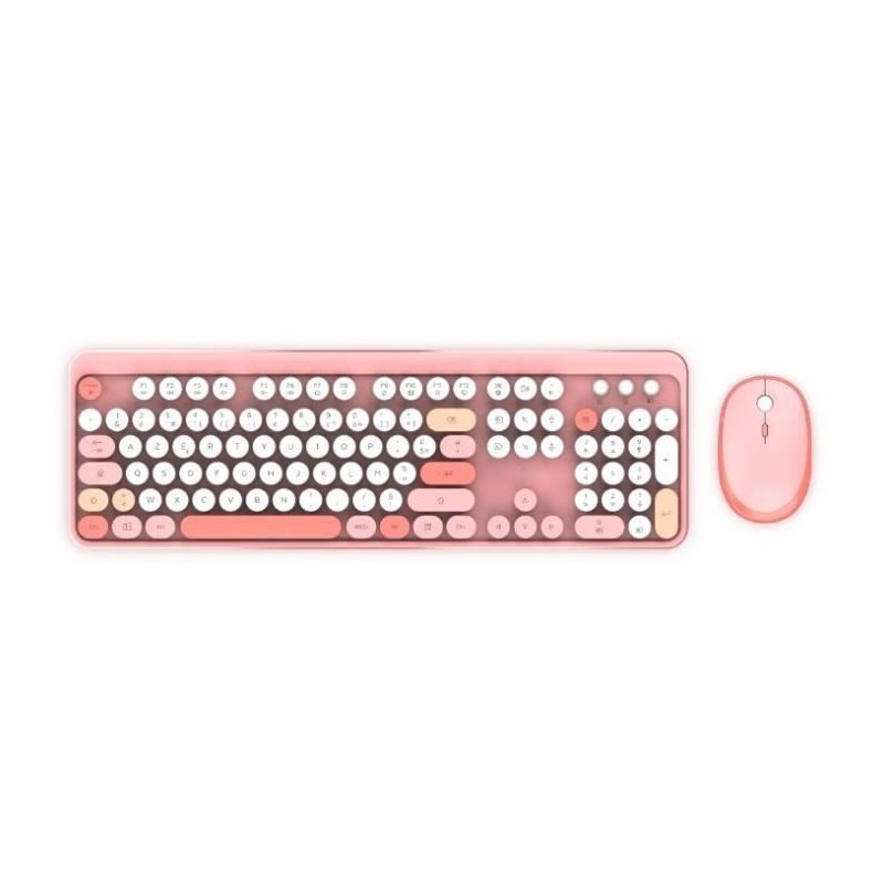 Ensemble clavier et souris rose sans fil pour bureau esthétique et télétravail