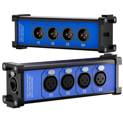 4-Channel XLR to RJ45 Ethercon Adapter - Breakout Box for Audio Recording Studio