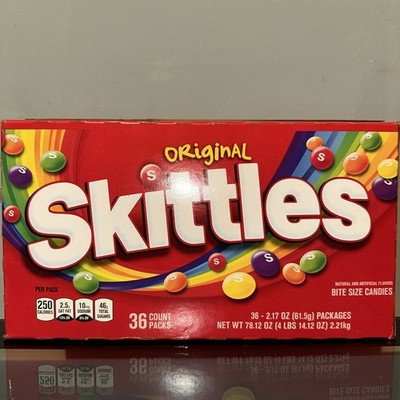 36x Skittles Candy Original 2.17 Oz Bags, 07/2026