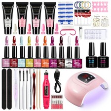 Gel Nail Polish Kit UV LED Lamp Dryer Nail Drill Machine Starter Manicure