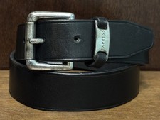 Express Thick Black Leather Belt Sz S/26-27 1-1/4  Wide Roller Bkl Read Desc